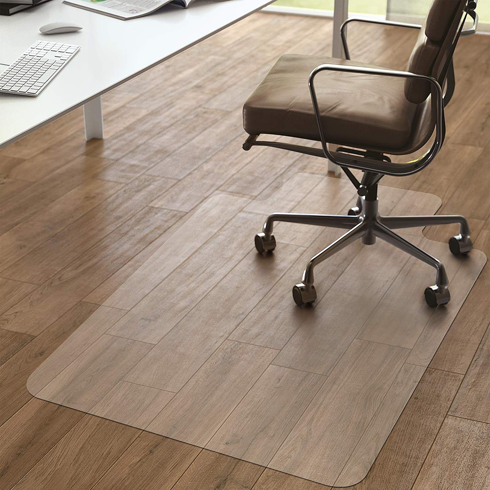 Kuyal Chair Mat, Rolling Chair Mat For Hardwood Floor, 45' X 53' Transparent Pvc Home Office Floor Protector Mat (45' X 53'