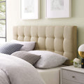 Modway Lily Tufted Linen Fabric Upholstered Full Headboard in Beige