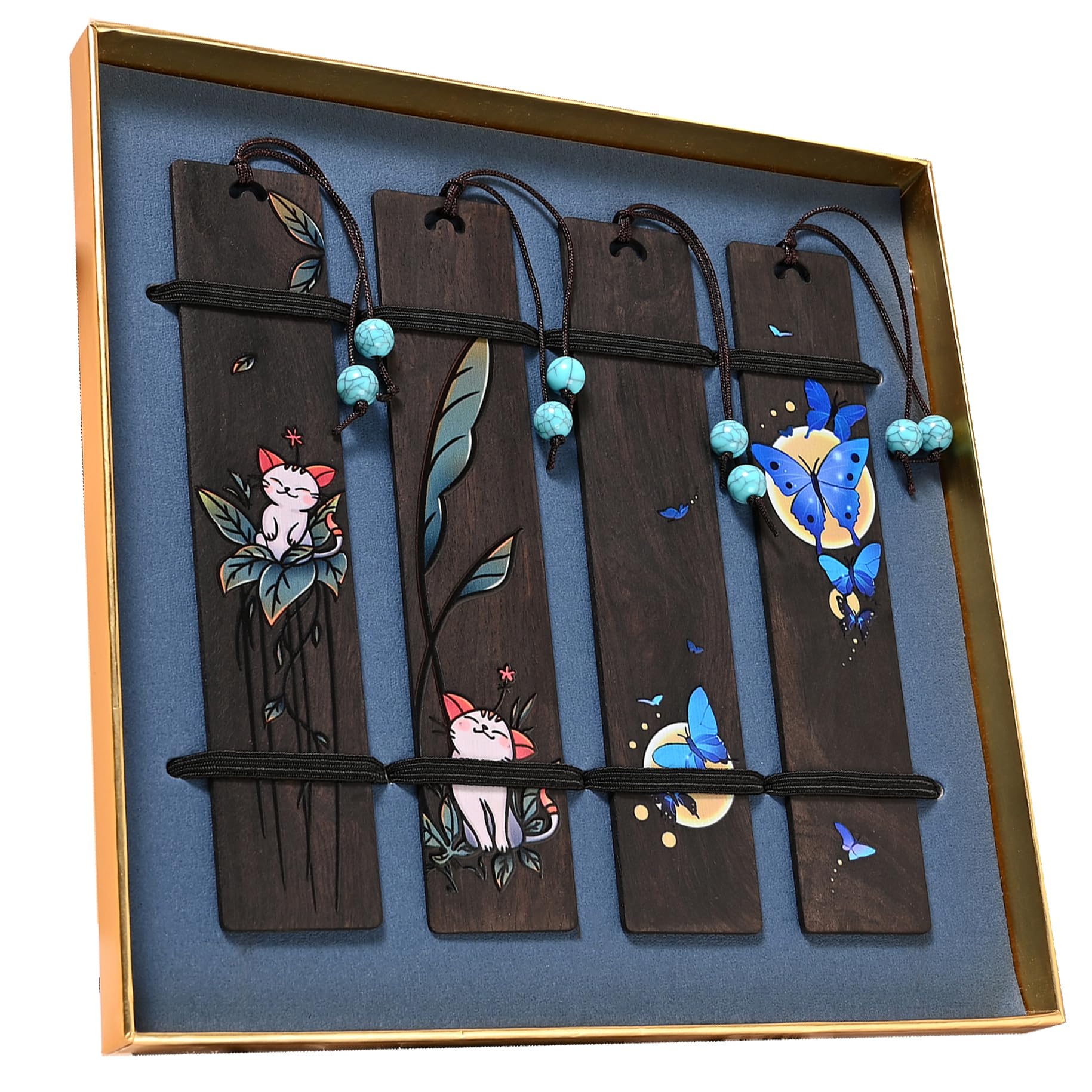 Zqzymxq 4Pcs Butterfly Cat Bookmarks For Women, Book Lovers Gifts Beautiful Gifts For Women (Cat And Butterfly)