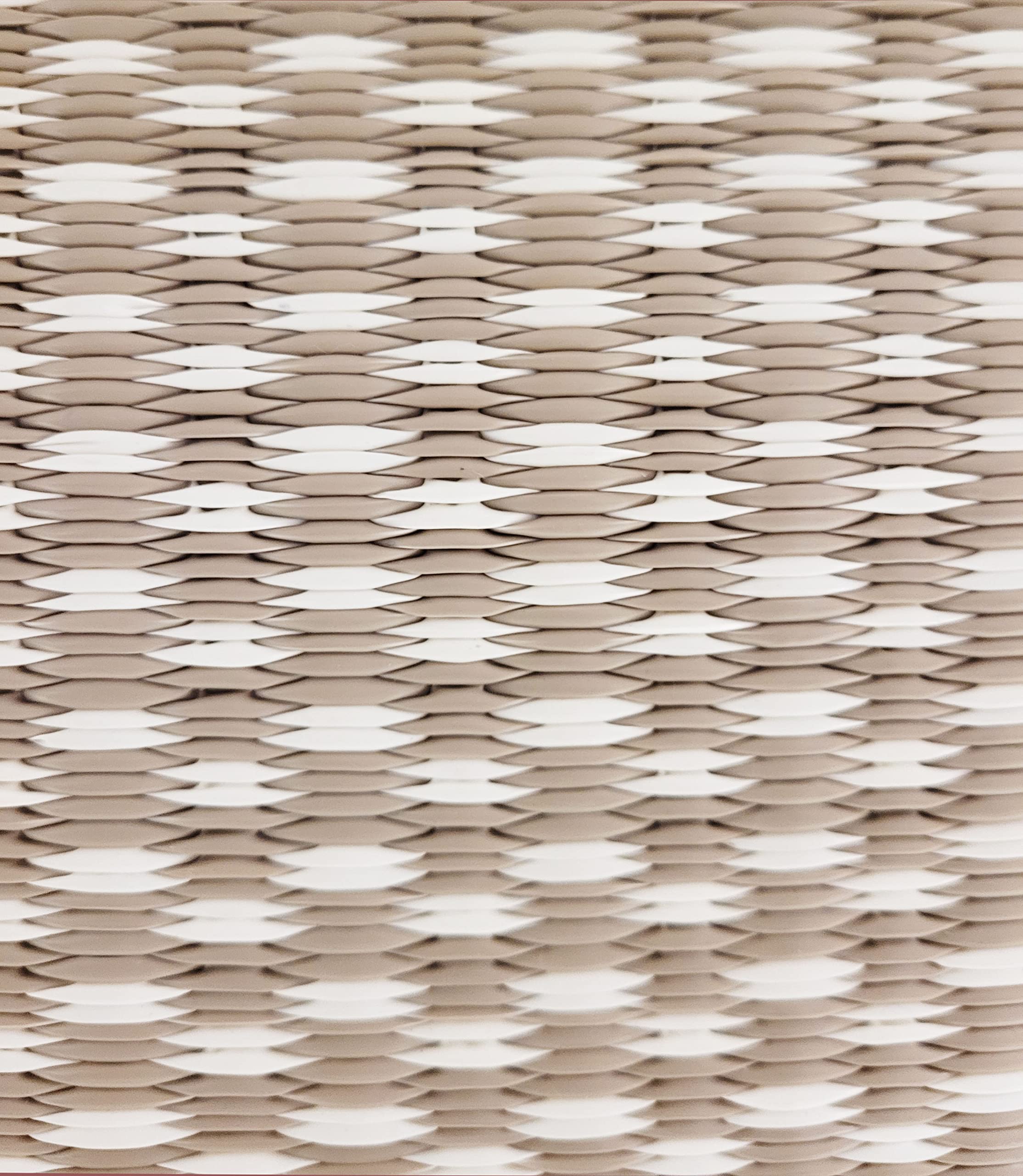 Mad Mats Geometric Outdoor Rug, Reversible Plastic Mat (6' X 9', Basic - Sand/White)
