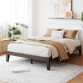 COLAMY 12 Inch Wood Platform Bed Frame,Sturdy Full Size Bed Frame with Wood Slat Support, No Box Spring Needed,Espresso