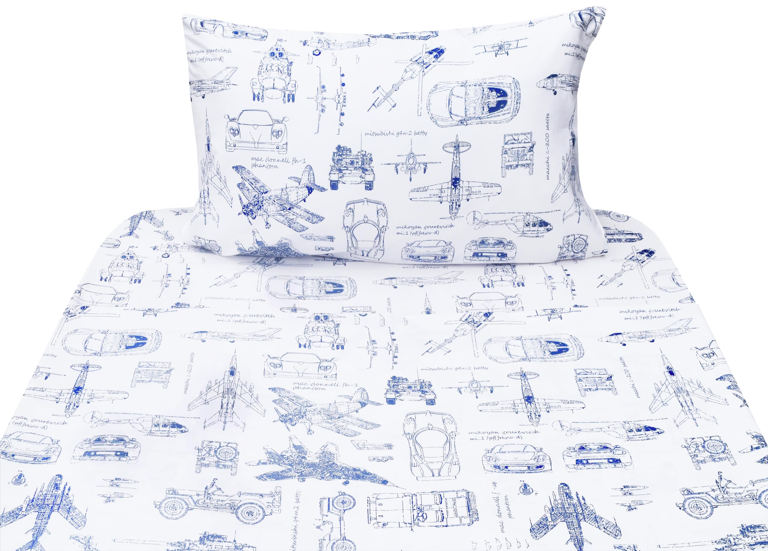 J-Pinno Cars Tank Helicopter Aircraft Military Transport Vehicles Twin 100% Cotton 3 Pieces Sheet Set For Kids Boys Children Fla