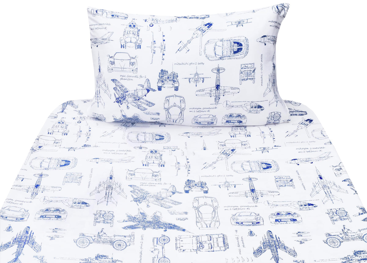J-Pinno Cars Tank Helicopter Aircraft Military Transport Vehicles Twin 100% Cotton 3 Pieces Sheet Set For Kids Boys Children Fla