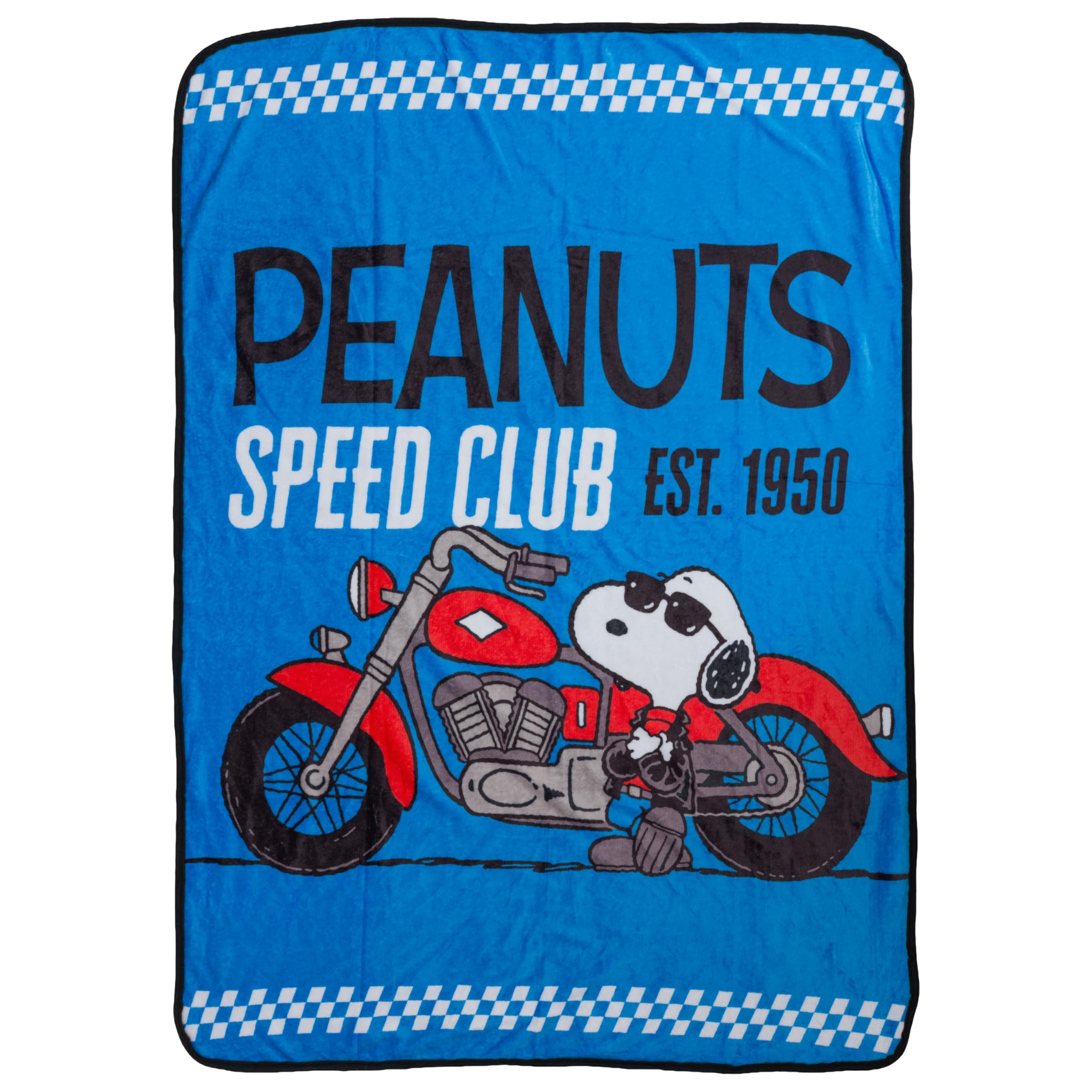 Silver Buffalo Peanuts Snoopy Speed Club Est 1950 45 x 60 Fleece Throw, Soft and Cozy Blanket, 185 GSM