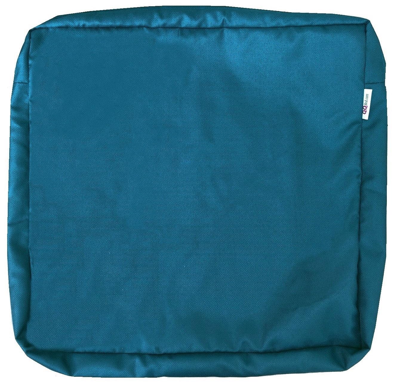 Qqbed Outdoor 4 Pack Patio Chair Washable Cushion Pillow Seat Covers - Replacement Covers Only (24'X22'X4' 4 Pack, Pacific Bl