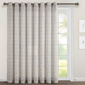 Lush Decor Farmhouse Textured Grommet Sheer Window Curtain Panel (Single Panel), 115'W X 84'L, Gray