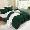 Litanika Dark Emerald Green Twin/Twin Xl Comforter Set, 2 Pieces Solid Forest Bedding Set, All Season Fluffy Bed Set (66X90In Co