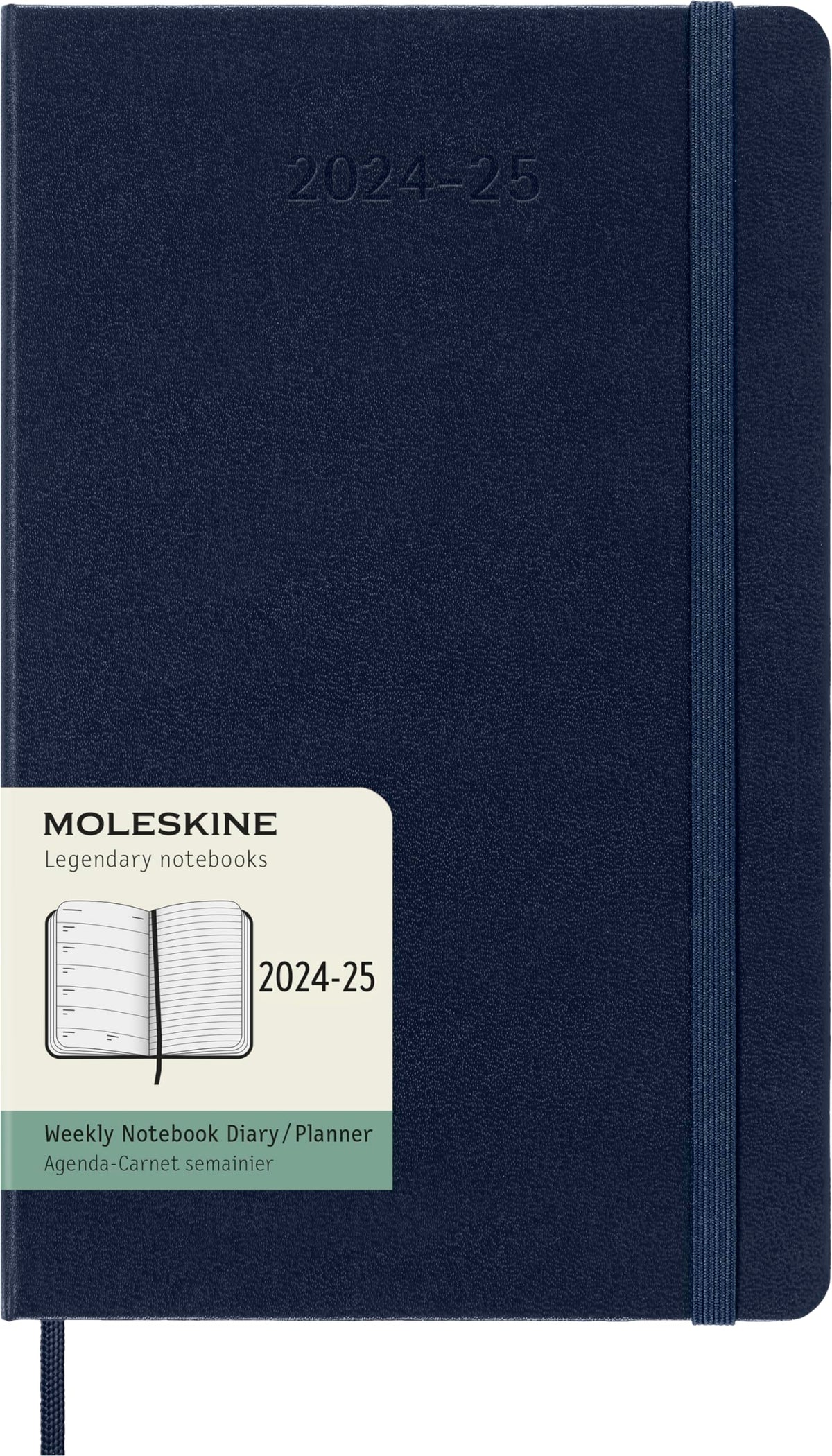 Moleskine Classic 18 Month 2024-2025 Weekly Planner, Hard Cover, Large (5' X 8.25'), Sapphire Blue, 208 Pages