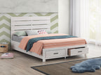 Coaster Home Furnishings Brantford Farmhouse Wood Queen Size Storage Panel Bed Frame Platform Bed 49-inch Headboard Coastal White 207050Q