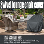 Outdoor Swivel Lounge Chair Cover 2 Pack,Waterproof Heavy Duty Outdoor Chair Covers, (30' W X 34' D X 38.5' H) Patio Furniture Cover For Swivel Patio Lounge Chair,Grey