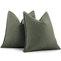 Zwjd Army Green Pillow Covers 16X16 Set Of 2 Chenille Pillow Covers With Elegant Design Soft And Luxurious Decorative Throw Pill