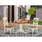 East West Furniture Dlqu3-Bmk-W 3 Pc Dining Room Set For 2-Dinette Table And 2 Dinette Chairs