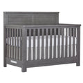   volur Belmar Flat 5-in-1 Convertible Full-Size Baby Crib in Rustic Grey - Greenguard Gold & JPMA Certified, Coastal-Inspired D