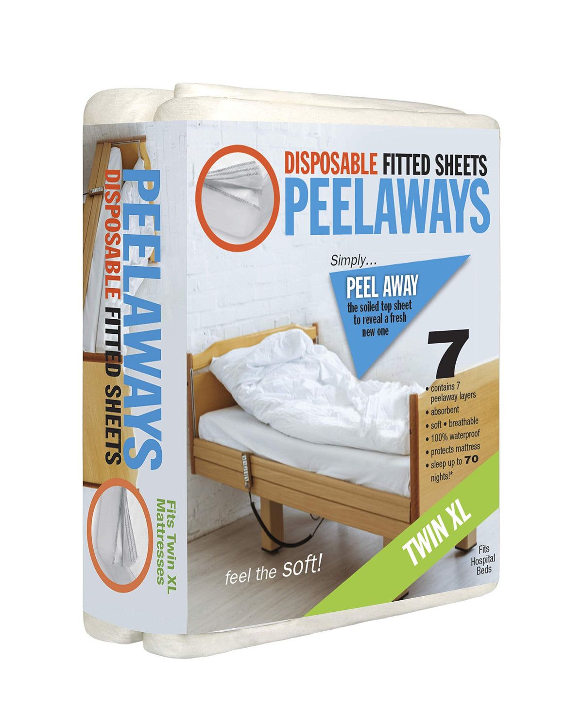 PEELAWAYS Disposable Bed Sheets Mattress Pad Protector (Twin XL - 7 Layer)
