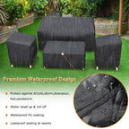 Startwo Outdoor Patio Furniture Cover Waterproof 4-Piece Set For Chairs 32In, Loveseat 56In, Coffee Table 45In, Heavy Duty 500D, Black