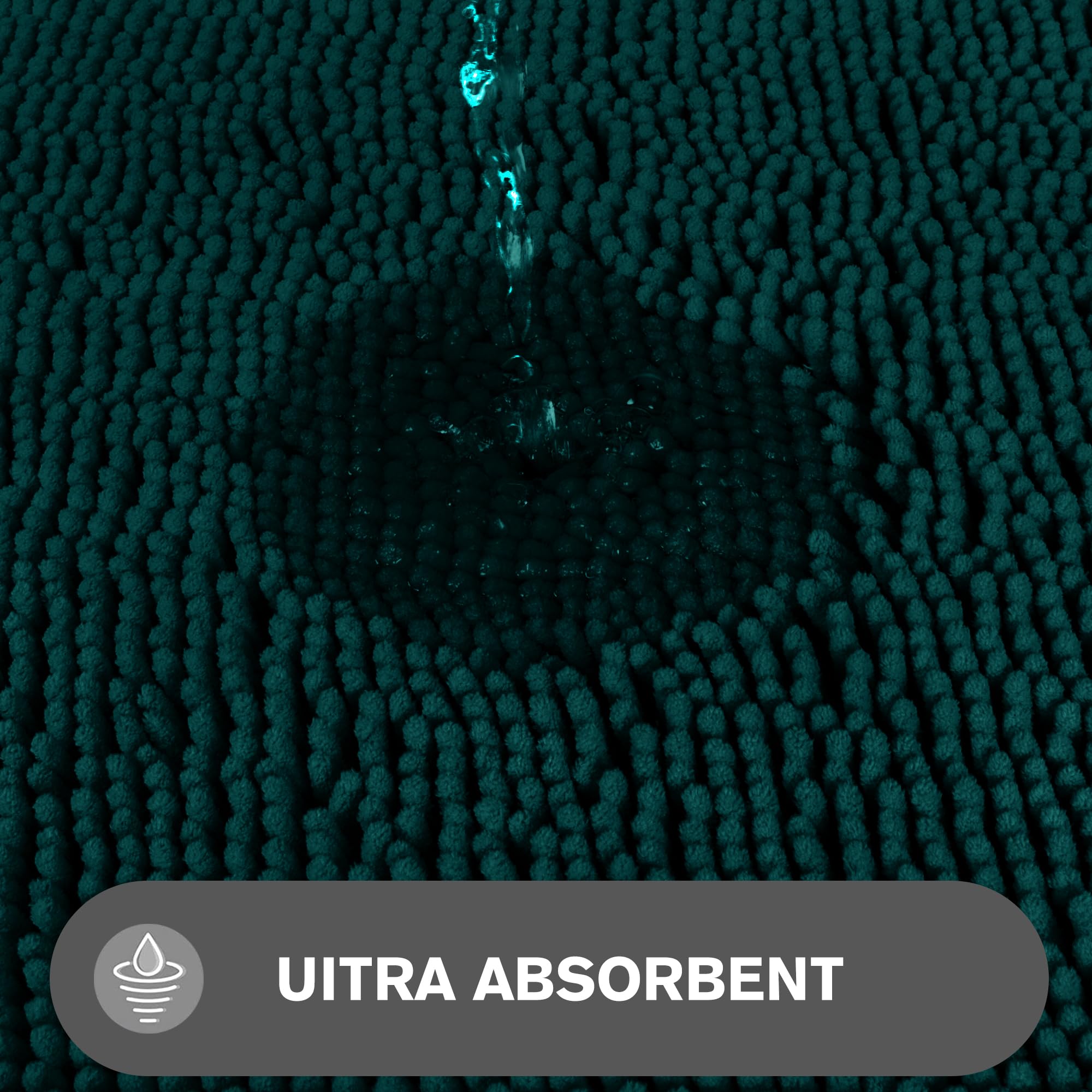 Pureswan Bathroom Rugs Sets 2 Piece - Absorbent And Washable Bath Mat, Non-Slip, Thick Soft Chenille Bath Rugs For Bathroom Floo