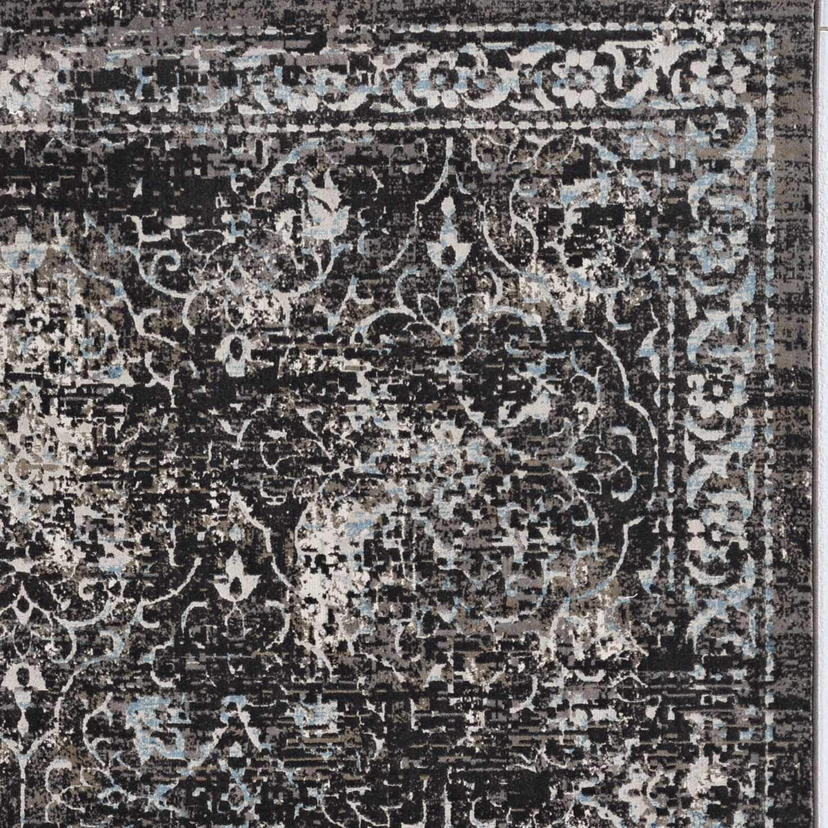 HomeRoots Decor 79' X 114' X 0.'25' Midnight Polypropelene/Viscose Rug