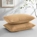 Southshore Fine Living, Inc. - Vilano Springs - Pair Of Quilted Pillow Sham Covers (No Inserts), 18' X 18', Gold