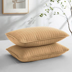 Southshore Fine Living, Inc. - Vilano Springs - Pair Of Quilted Pillow Sham Covers (No Inserts), 18' X 18', Gold