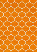 Unique Loom Trellis Frieze Collection Area Rug - Rounded (7 1 x 10, Orange/ Ivory)