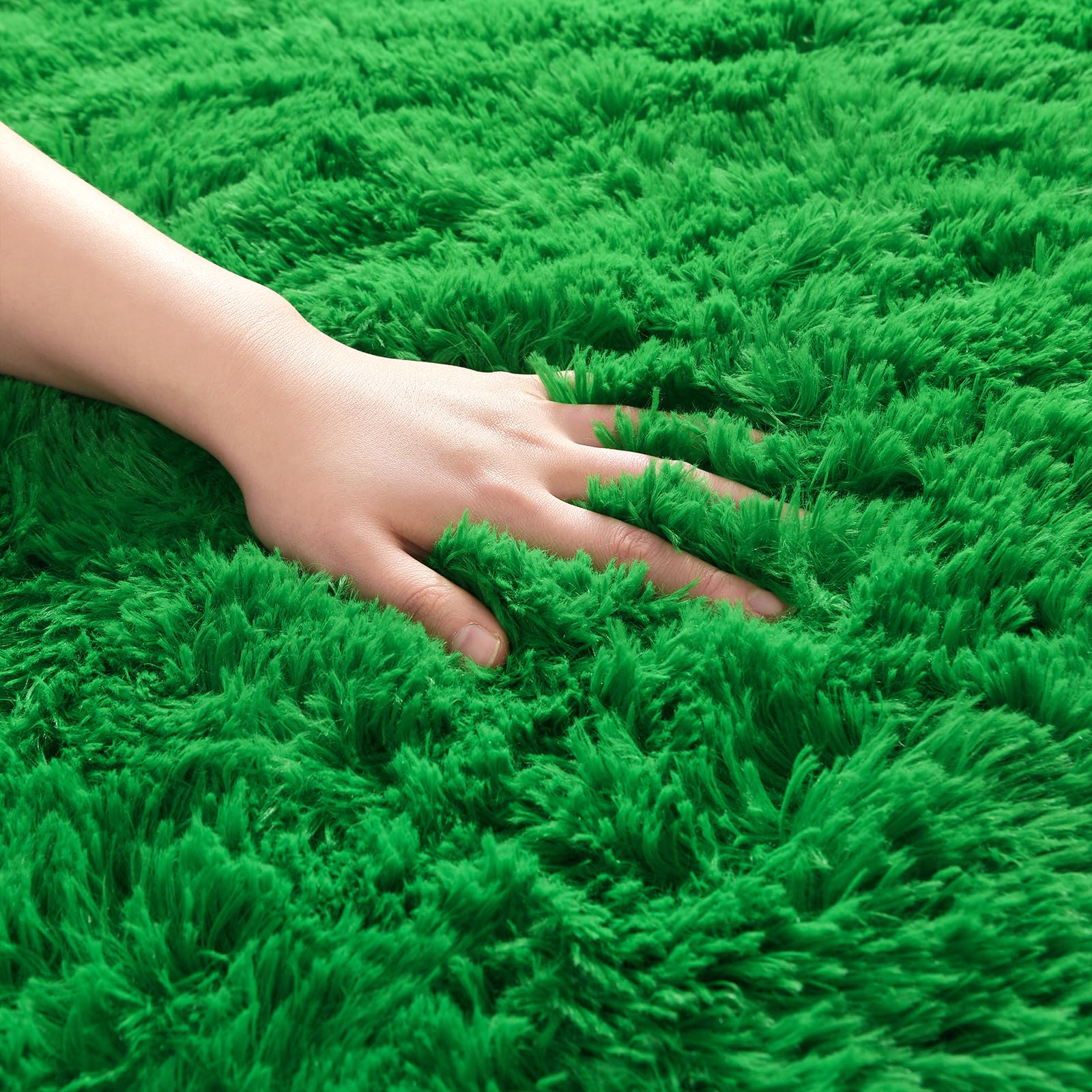 Arogan Luxury Soft Shaggy Rugs Carpets, 5X8 Feet Bedroom Rug Indoor Plush Area Rugs For Living Room, Green Fluffy Rug For Kids G