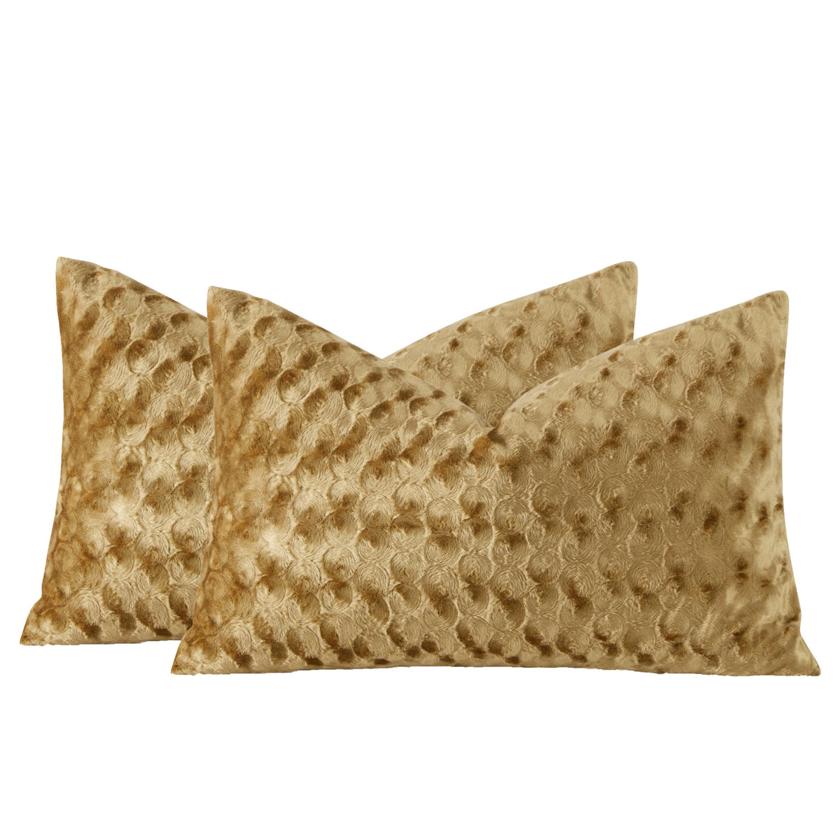 Gigizaza 18X18 Pillow Covers Set Of 2, Gold Velvet Polka Dot Sofa Accent Throw Pillows Covers For Living Room Modern Cushion Pil
