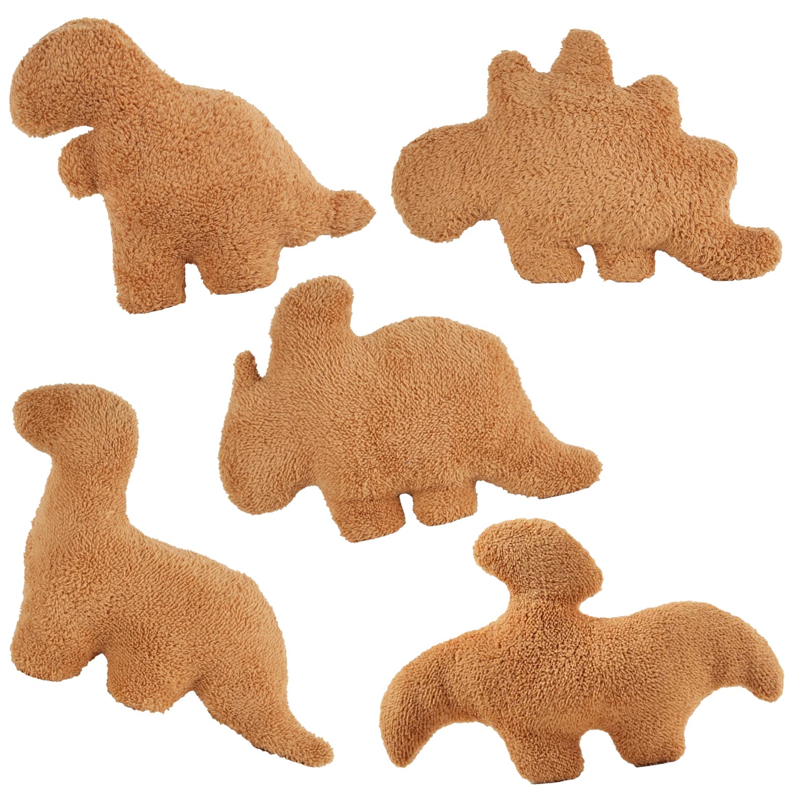 TVVPGG Dino Nugget Plush,5 Pcs Dino Nugget Pillow Stuffed Toy, Funny Dino Chicken Nuggets Pillow Gifts for Kids Adults Girlfrien