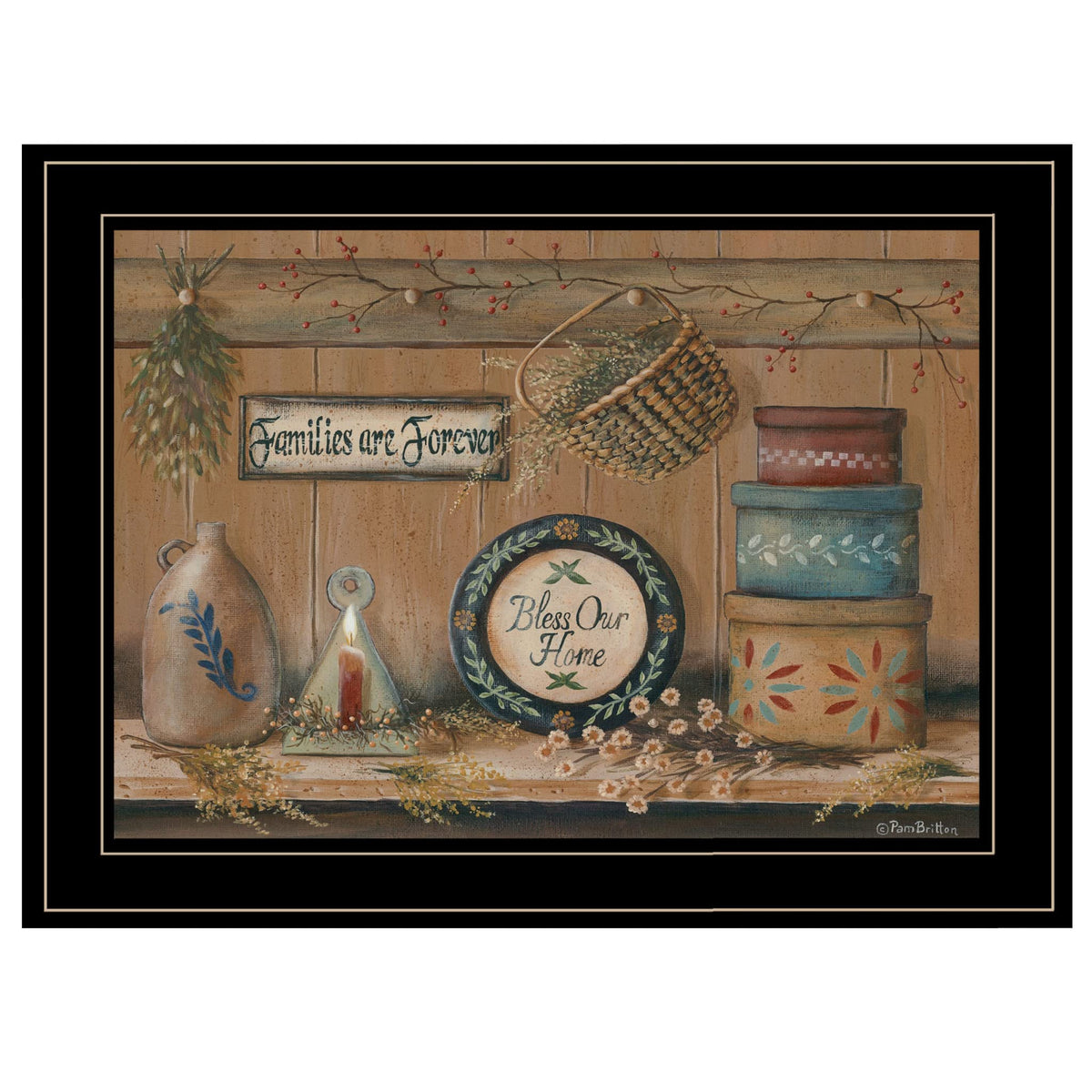 Treasures On The Shelf II 3 Black Framed Print Wall Art