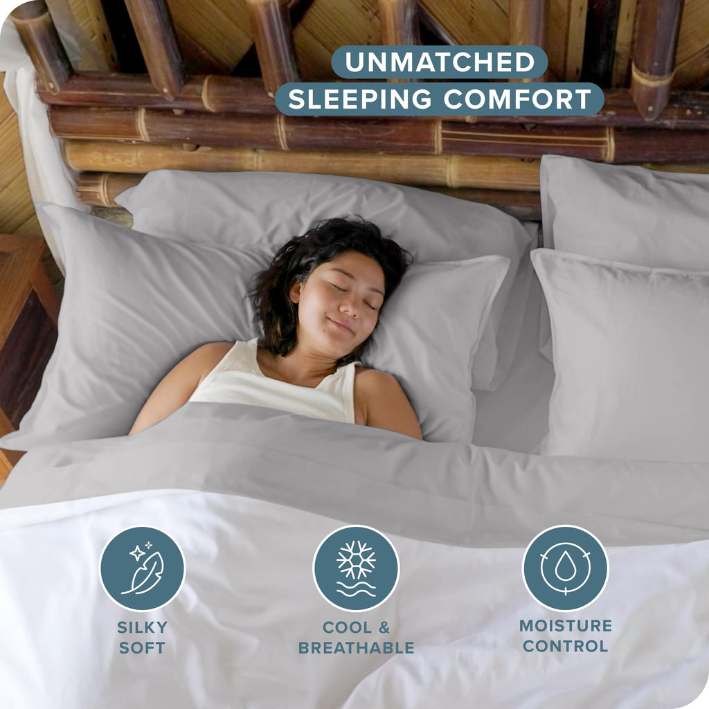 Bare Home 100% Rayon Made From Bamboo Luxury King Sheet Set - 4 Piece Bedding Set - Deep Pockets - Cooling Sheets - Breathable -