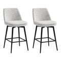 Chita Counter Height Swivel Barstools, Fsc Certified Upholstered Fabric Bar Stools Set Of 2, Metal Base, 27.2' Seat Height, White (Multi-Colored)
