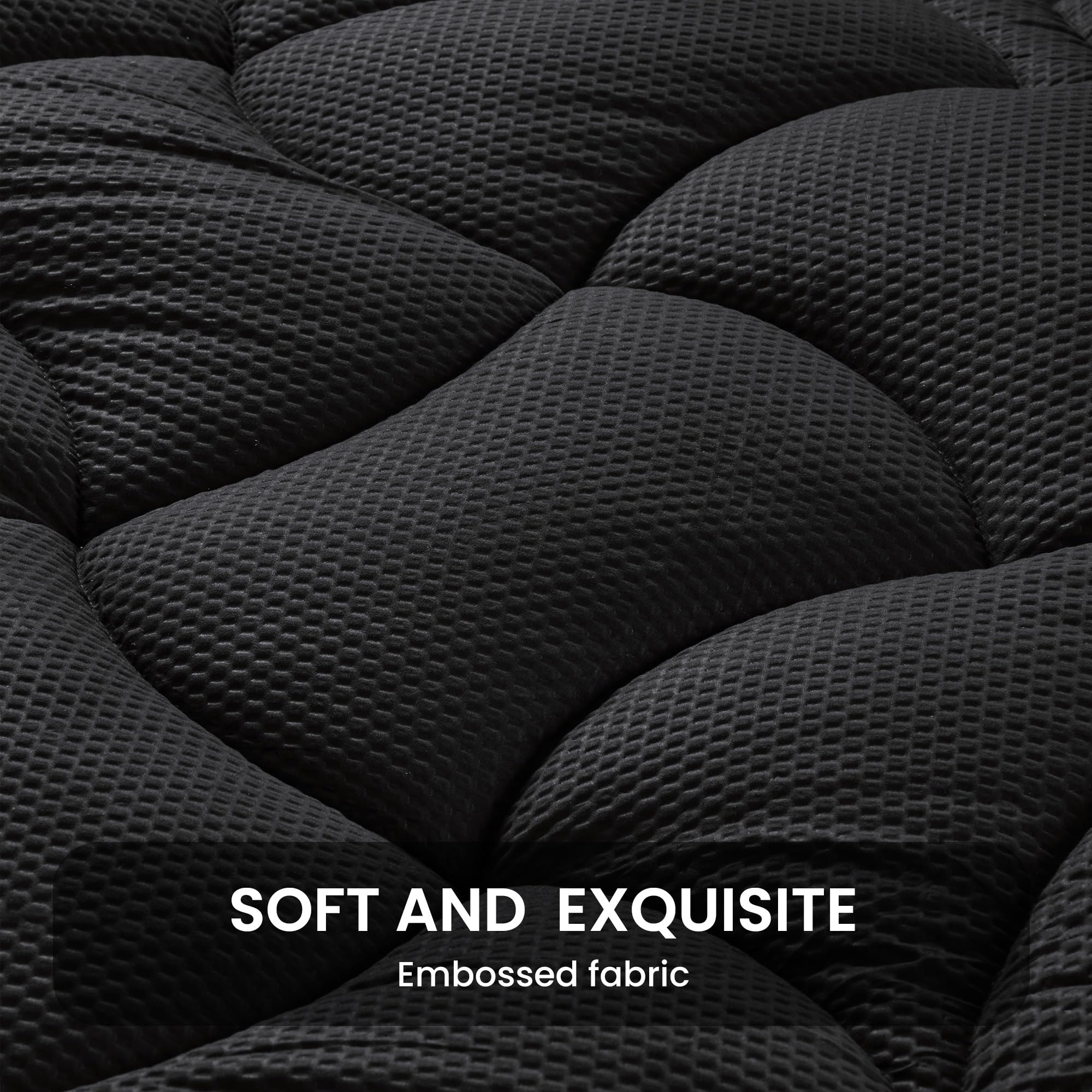 Sleep Zone King Size Cooling Mattress Topper, Premium Zoned Cool Mattress Pad Cover, Padded Mattress Protector Breathable Washable, Deep Pocket 8-21' (Black, King)