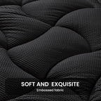 Sleep Zone King Size Cooling Mattress Topper, Premium Zoned Cool Mattress Pad Cover, Padded Mattress Protector Breathable Washable, Deep Pocket 8-21' (Black, King)