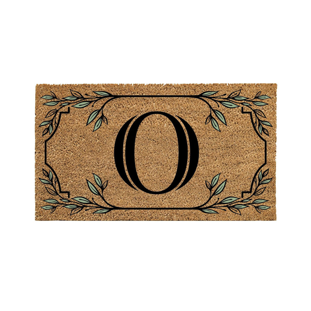 Evergreen Monogram Coir Doormat | Letter O | Front Door Mat For Outdoor Indoor Entrance | 28X16 Inches | Non-Slip Backing Doorwa