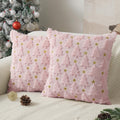 Allorry Christmas Pillow Covers 18 X 18 Inch Set Of 2 Pink Christmas Tree Pillow Covers Decorations Plush Faux Fur Soft Cushion