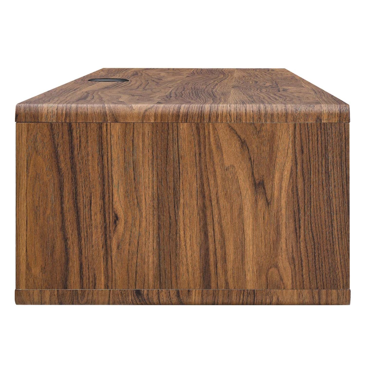 Modway Transmit 60&Quot; Wall Mount Particleboard Wood Office Desk In Walnut/White