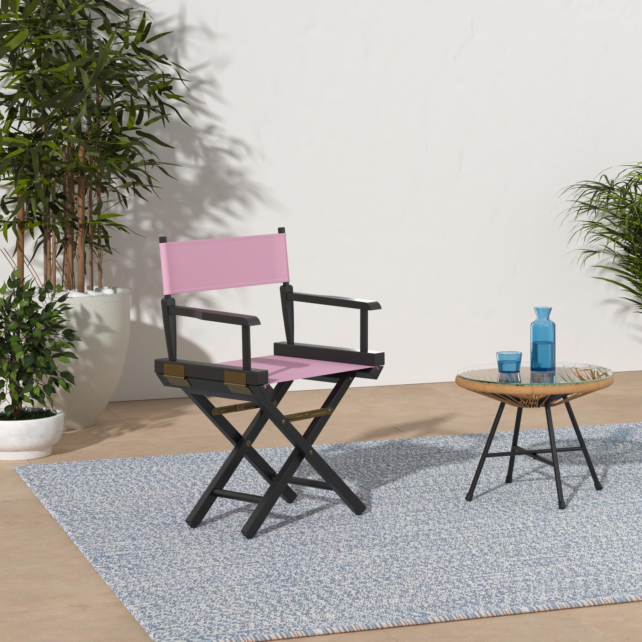 Casual Home 200-02/021-22 Director Chair 18&quot; - Classic Height Blackframe/Pink Canvas