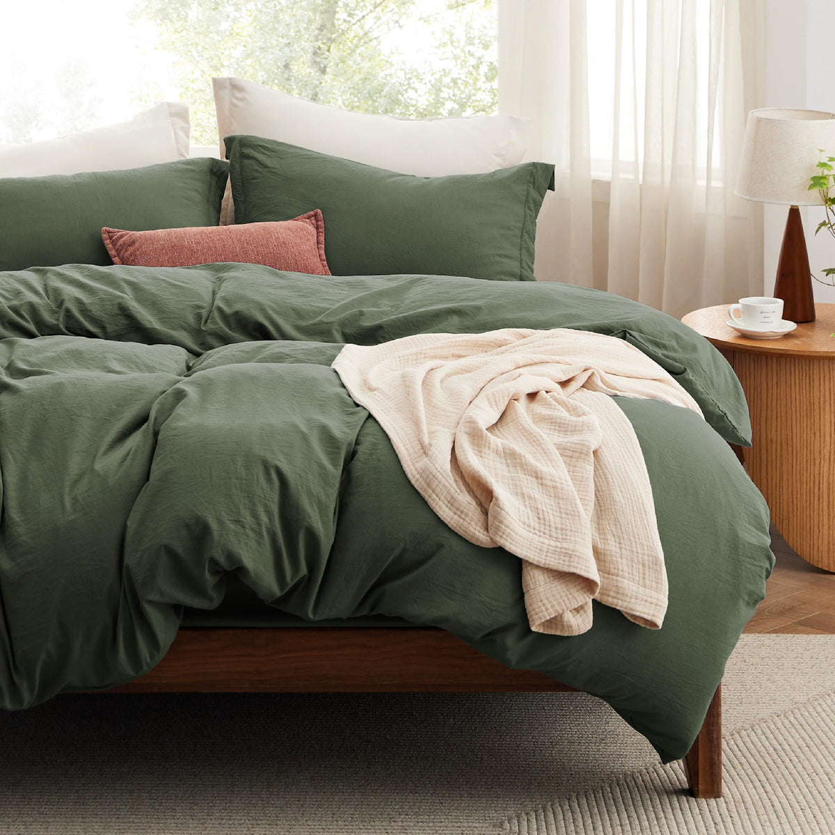 Bedsure Duvet Cover King Size With Fitted Sheet - 4 Pieces Prewashed Extra Soft Bedding Set, Includes 1 Duvet Cover 104X90 Inche