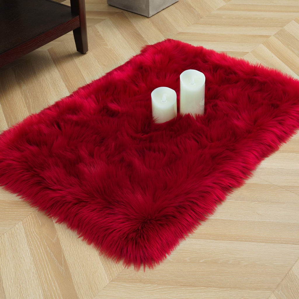 Lochas Soft Fluffy Faux Fur Rugs For Bedroom Bedside Rug 2X3, Washable Furry Area Rug Carpet For Living Room Dorm Floor, Durable