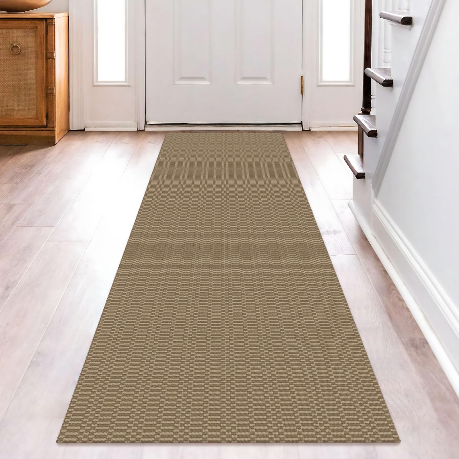 KOZYFLY Washable Runner Rug 2x8 Ft Runners for Hallway Rubber Backed Kitchen Runner Rugs Braided Cotton Entryway Runner Indoor, 