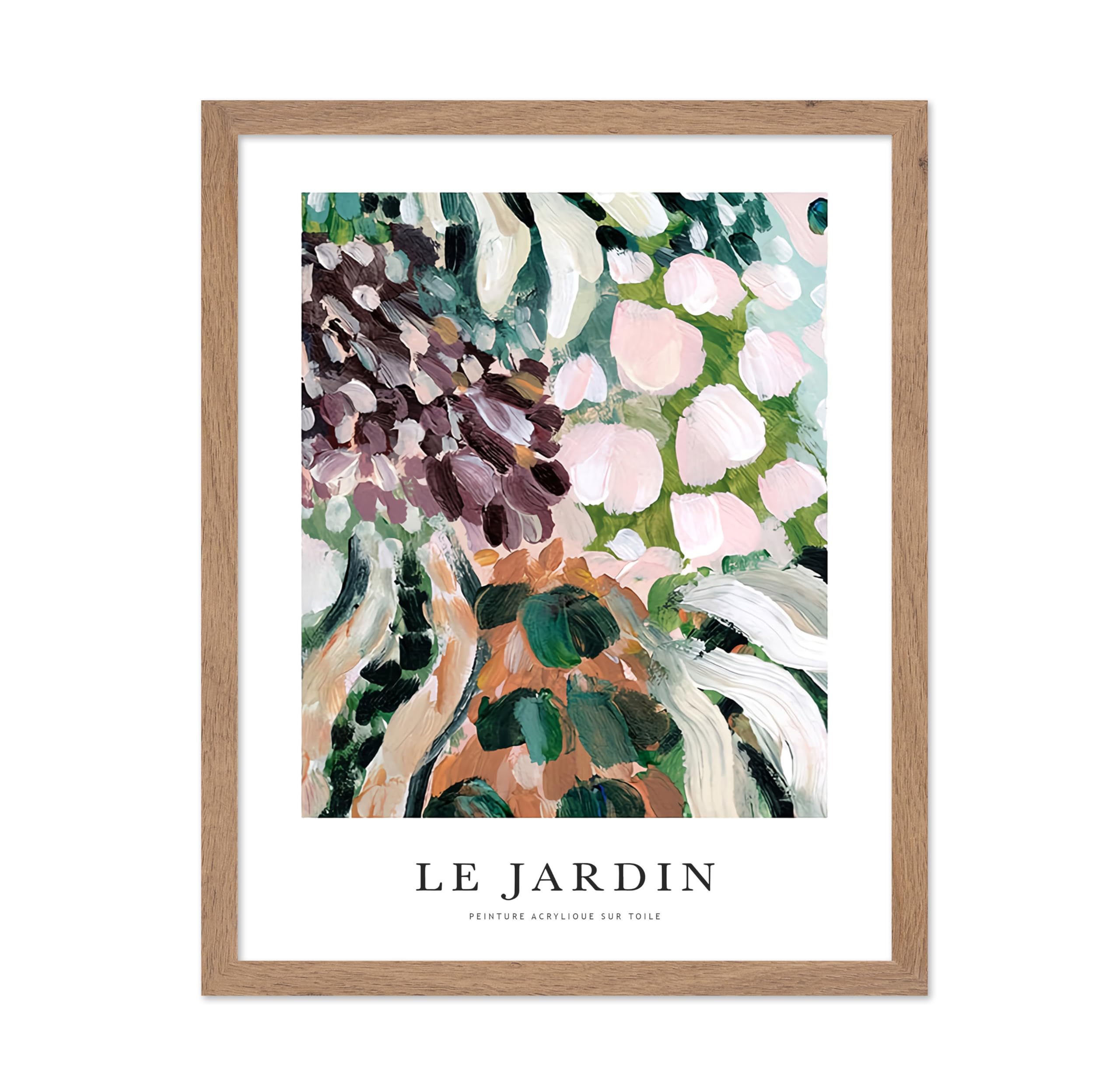 Poster Master Vintage Watercolor Poster - Abstract Print - Le Jardin, Colorful, Flower Petals, Acrylic, Aesthetic - Gift for Flo