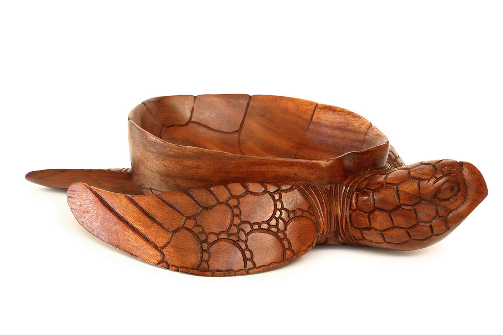 G6 Collection Wooden Handmade Turtle Fruit Decorative Bowl Centerpiece Hand Carved Art Home Decor Decoration Artwork Handcrafted