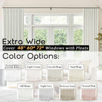 Shineland Cream Blackout Curtains 102 Inch Long,Ivory Black Out Pinch Pleated Insulated Window Coverings For Winter