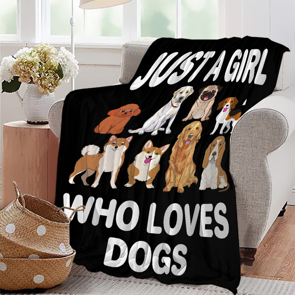 Dog Blanket Puppy Plush Gift For Girls Women Kids Dogs Animals Lover Throws Comfy Lightweight Cute Puppies Pet Sheet Soft Flanne