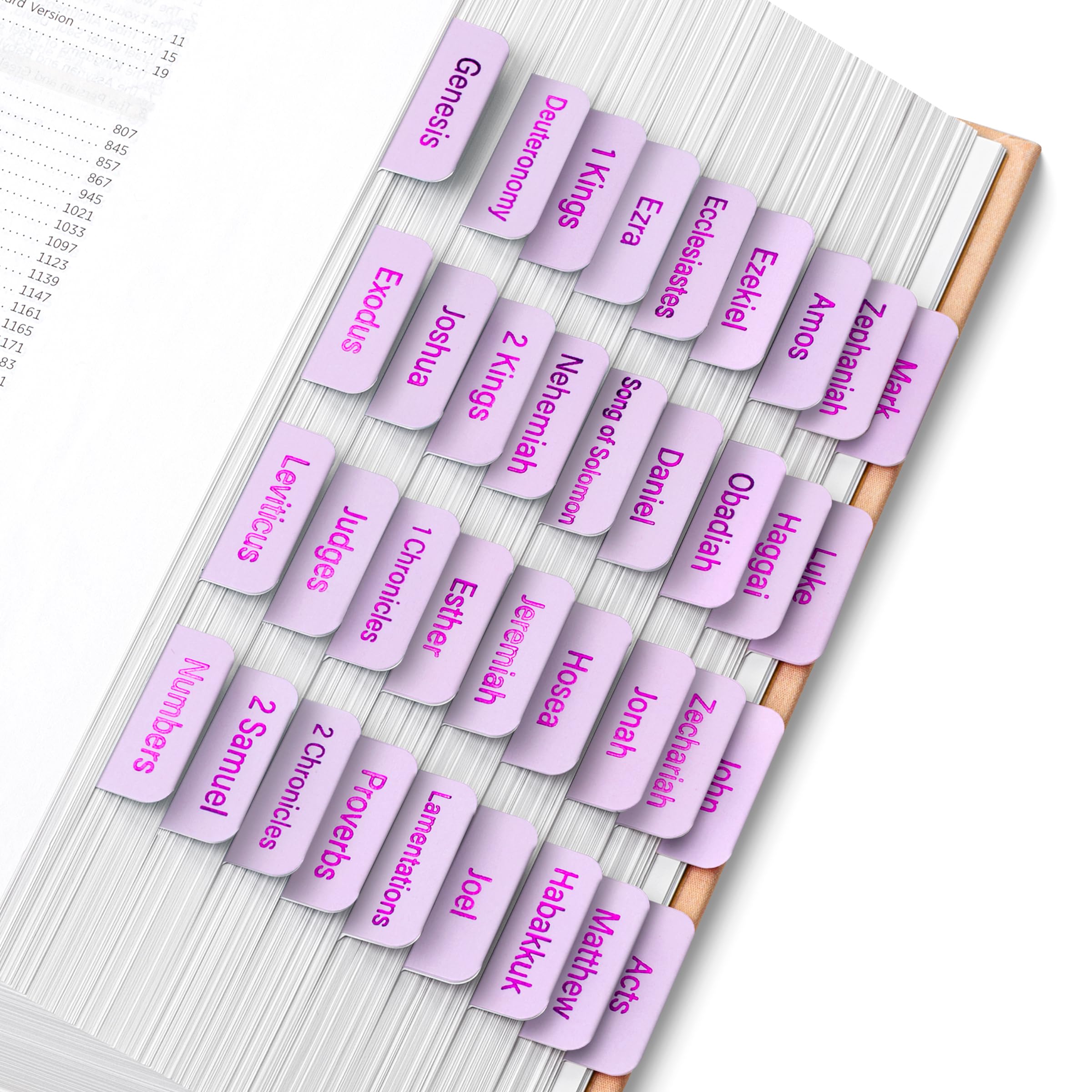Mr. Pen- Bible Tabs, 75 Tabs, Dusty Lilac, Purple Foil Embossed Lettering, Laminated Bible Tabs For Women And Men, Bible Tabs Fo
