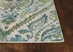 HomeRoots Decor 3'3' x 4'11' Polypropelene Ivory/Teal Area Rug