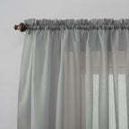 No. 918 53566 Emily Sheer Voile Rod Pocket Curtain Panel, 59'' X 63'', Charcoal (Single Panel Only)