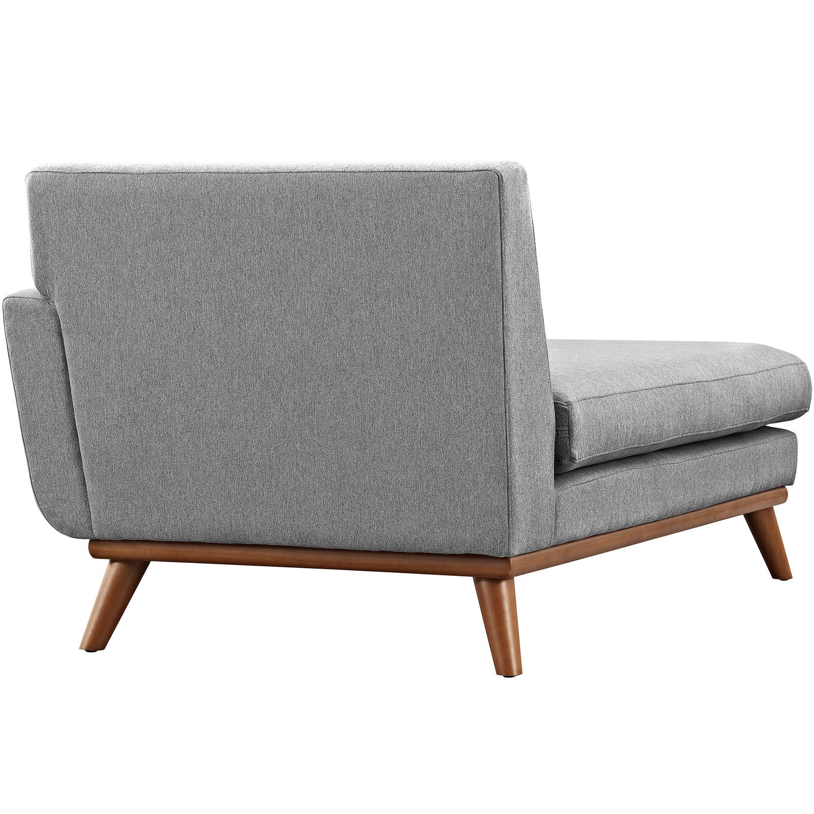 Modway Engage Mid-Century Modern Upholstered Fabric Left-Arm Chaise In Expectation Gray