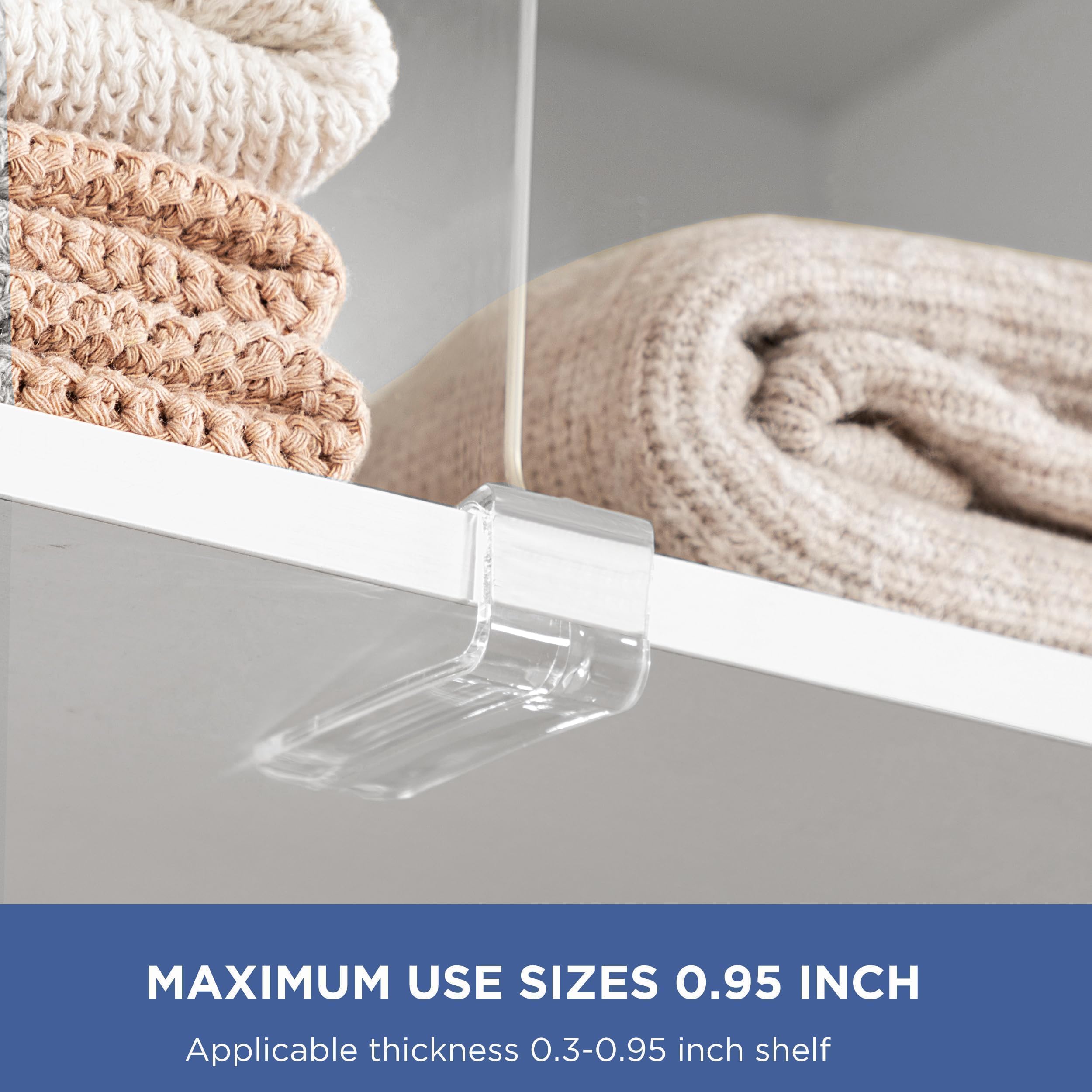 Hblife 12 Pcs Clear Acrylic Shelf Dividers, Vertical Purse Organizer For Closet Perfect For Sweater, Shirts, Handbags In Bedroom And Kitchen, Closet Separators For Organization Cabinet