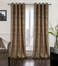 Always4U 100% Blackout Soft Velvet Curtains For Bedroom Living Room Thermal Energy Saving 108 Inches Long Luxury Gold Foil Print