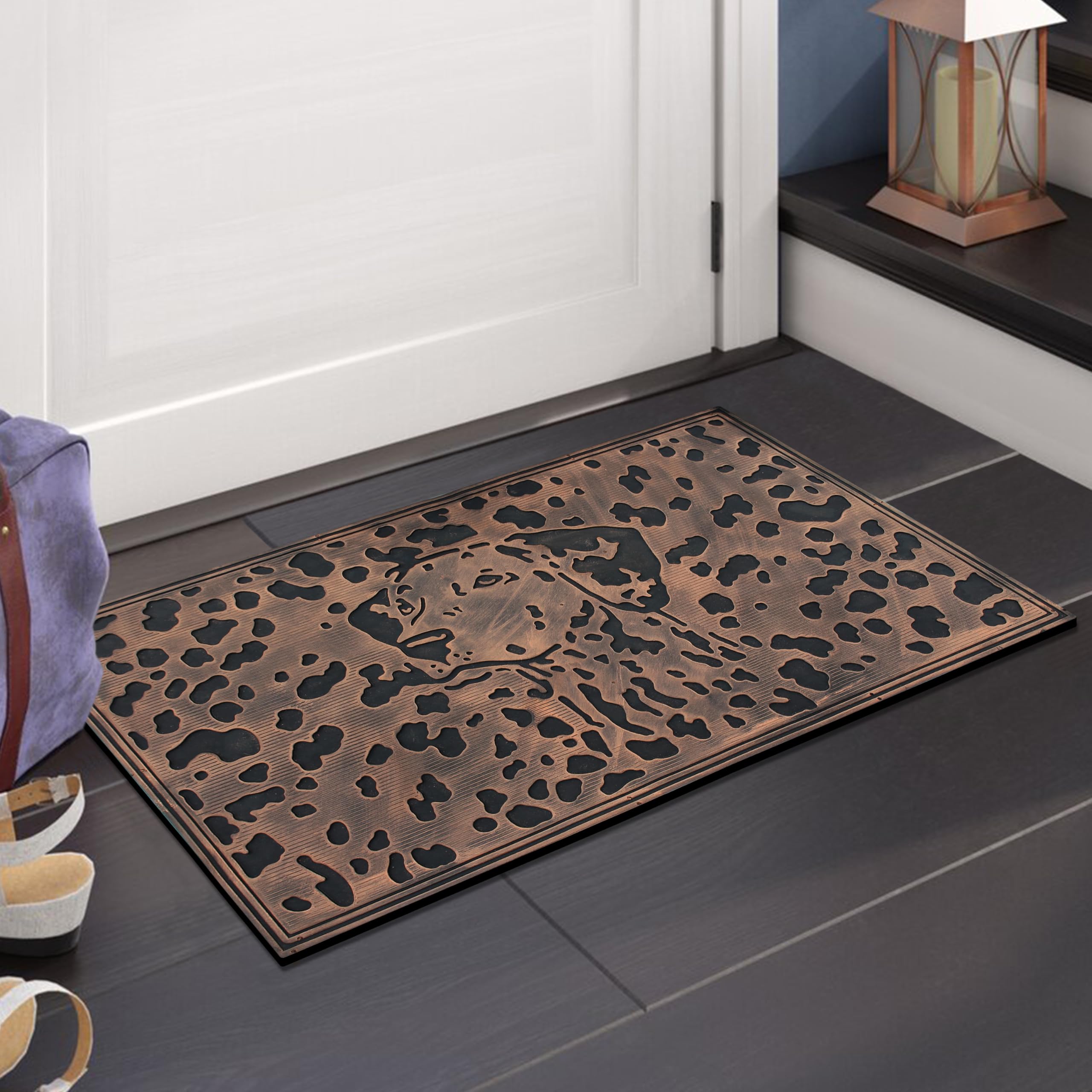 A1 Home Collections Pin Outdoor Entrance,Fun Designed Floor, Welcome Front Door Indoor Non-Slip Backing Rubber Mat For Outside,